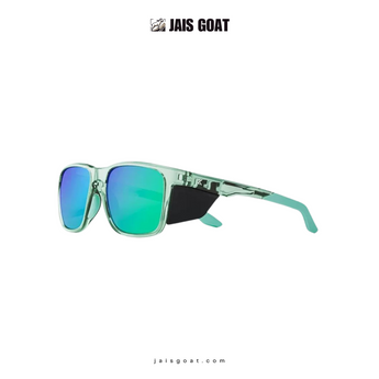 JAIS GOAT sports sunglasses for cycling and running, black frame with tinted lenses, lightweight and aerodynamic design.