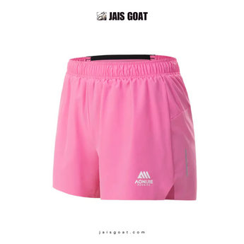 Women's quarter-length sports shorts by AONIJIE, branded JAIS GOAT, featuring lightweight fabric and athletic fit for active wear.
